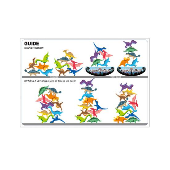 1 Set Dinosaur Building Block Stacking Game Kids Educational Wooden Cartoon Dino Brick Stacking Balance Tower Toy Toddlers Boys Girls Gift