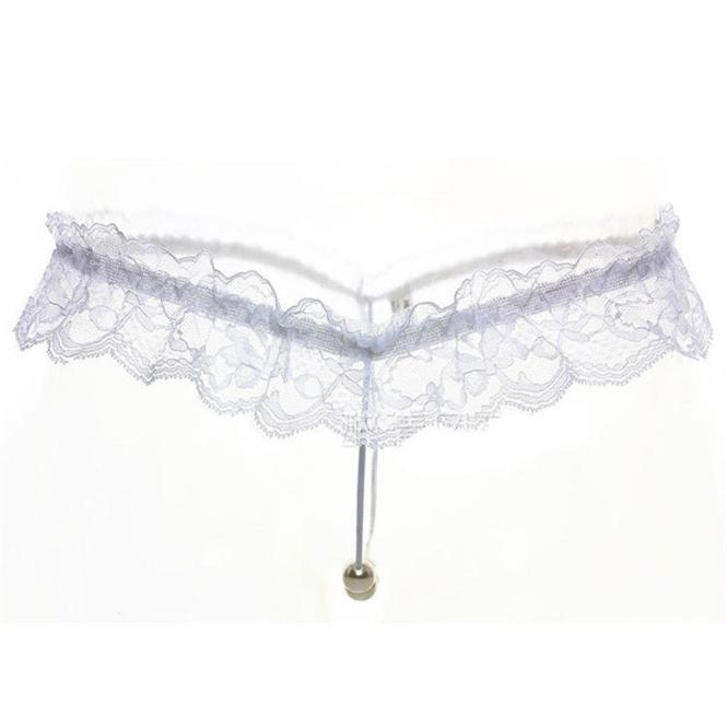 Sexy Lady Women Thongs G-string Lace Pearl Panties Lingerie Underwear