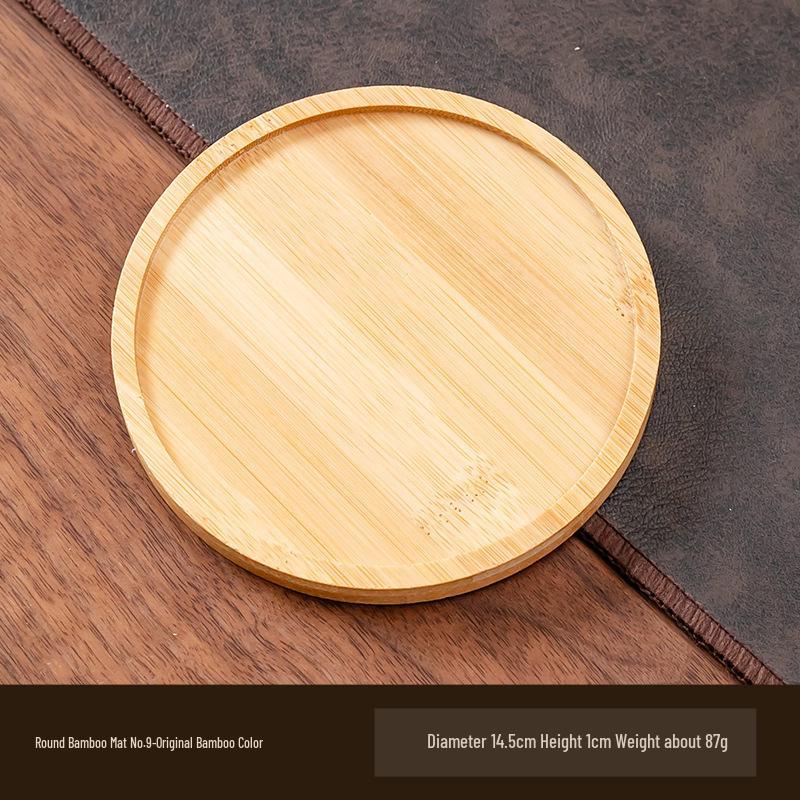 Round Bamboo Anti-Slip Mat & Tray for Indoor Plants, Coasters, and Decor