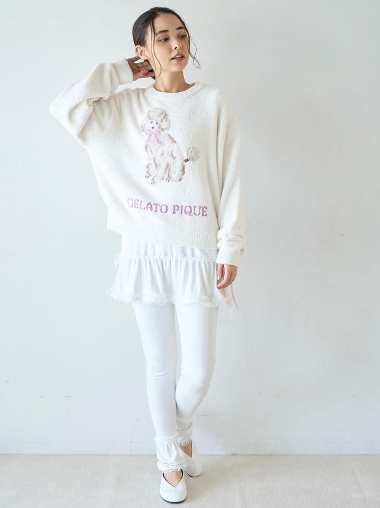 Poodle Jacquard Pullover PWNT255084OWHTF