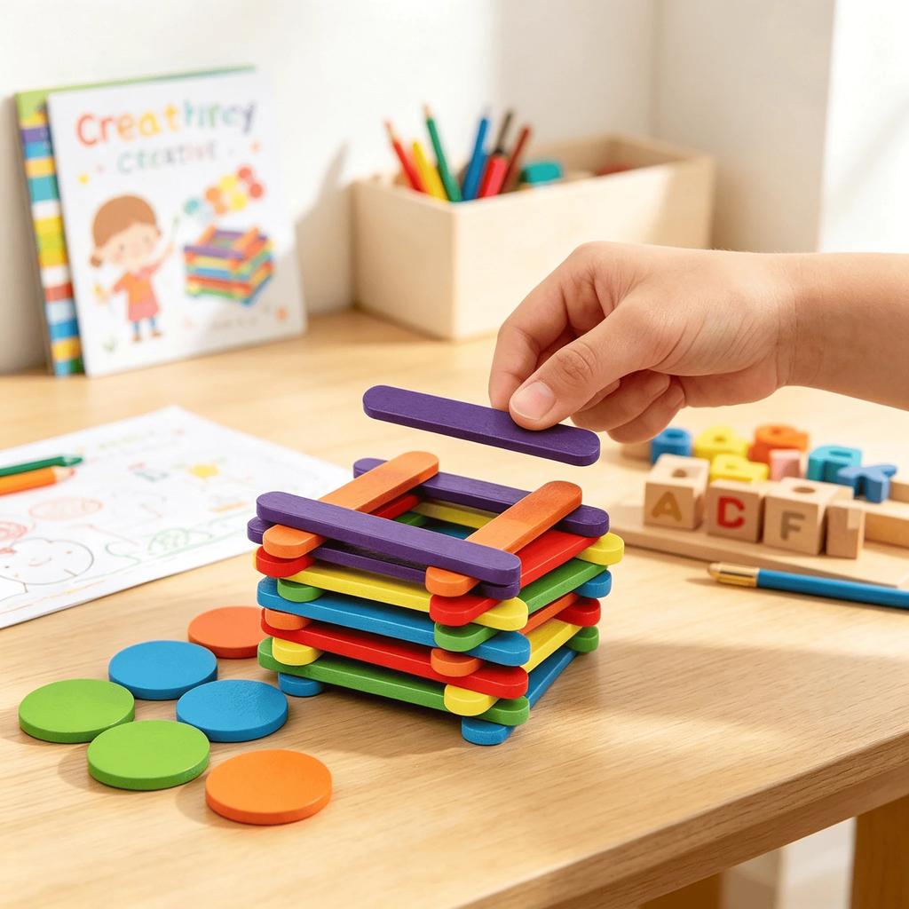Wooden Stick Figure Puzzle Kids Educational Toy Body Part Recognition Visual Perception Training For Ages 3+