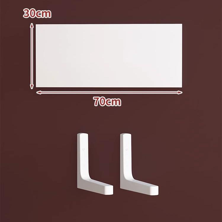 Paint-Free Floating Wall Shelf: Wooden Wall-Mounted Bookshelf and Storage Plank