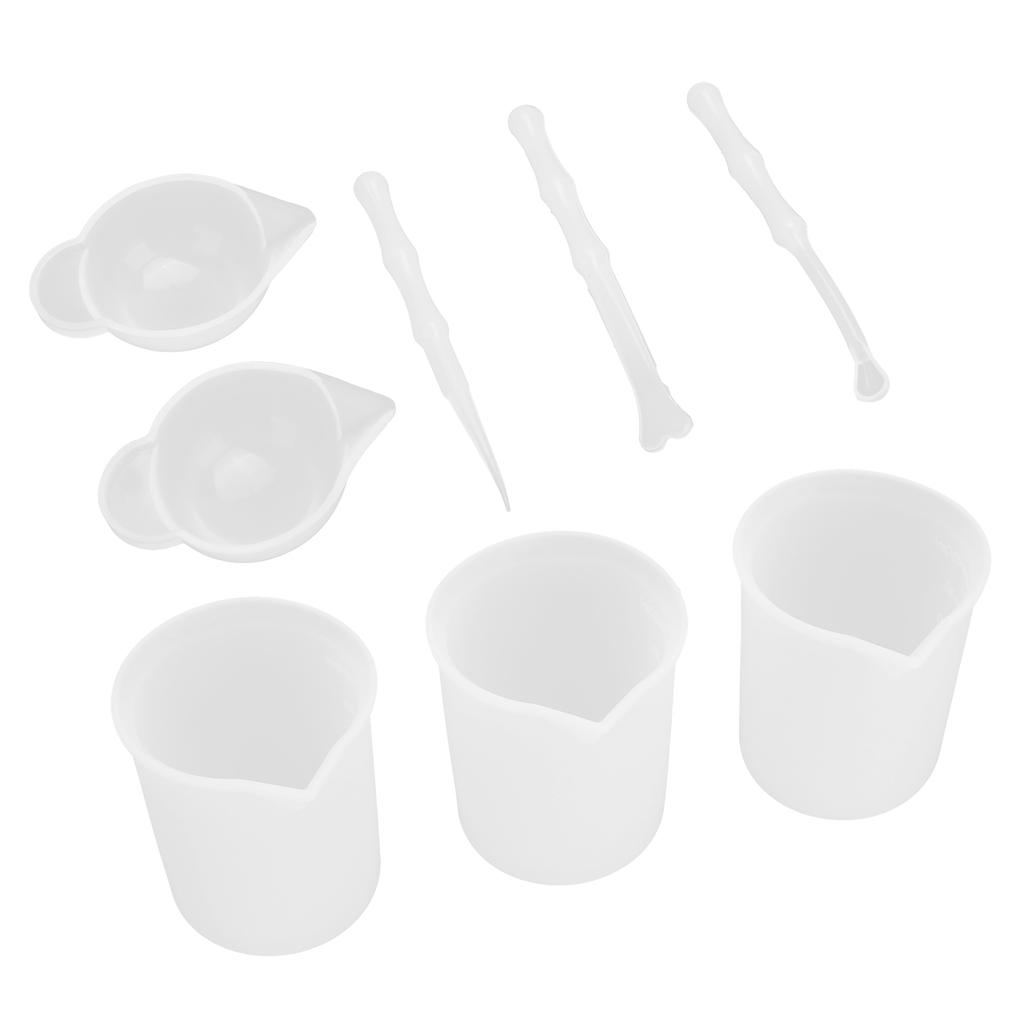 Silicone Measuring Cup Set Reusable Mixing Cup Casting Craft Jewelry Making Tool