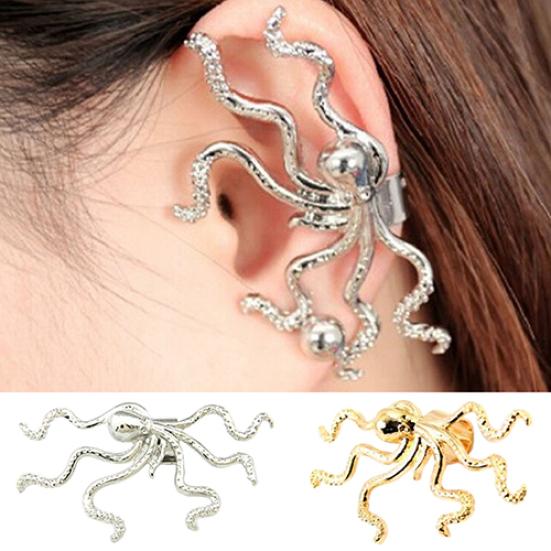 Women's Punk Rock Octopus Shape Ear Stud Cuff Clip Buckle Earring