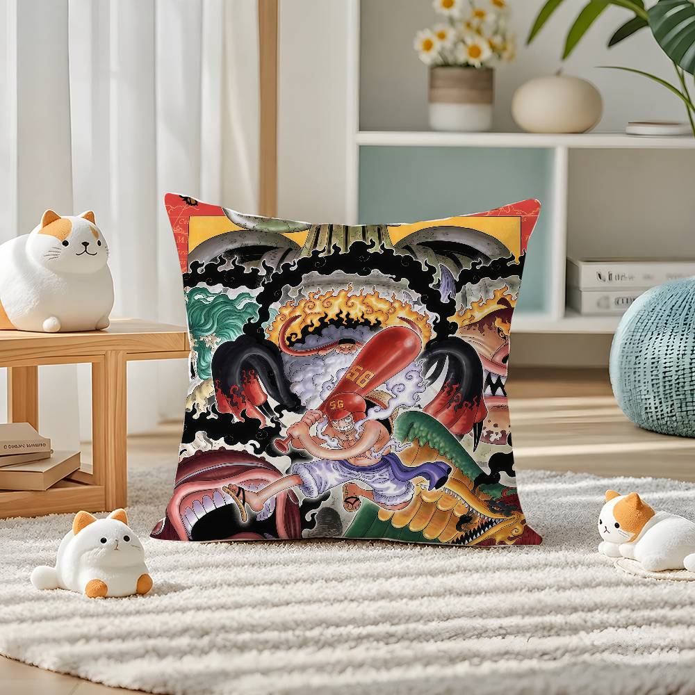 One Piece Vinsmoke Sanji Anime Plush Pillow Cover Soft Short Plush Cushion Cover For Sofa Bedroom Home Decor Gift Decoration