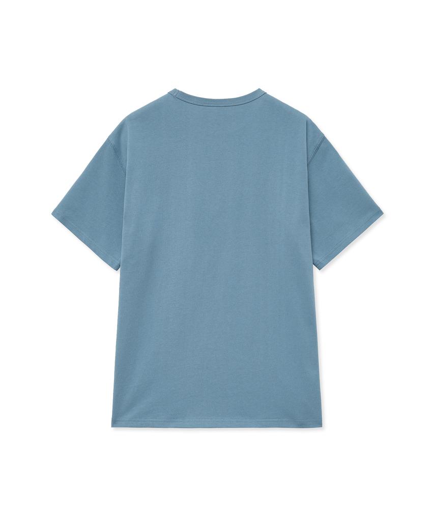 YALE [2Pack] Heavyweight Snell Logo Short Sleeve T-Shirt_White/Blue Gray