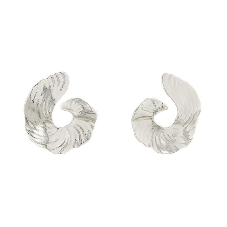 

Crinkle Effect Alloy Dangle Earrings Sturdy Materials Portable Comfort Professional Daily Use серебряный