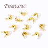 3.2mm 4mm 18K Gold Plated Crimp Bead Cover,End Caps For Jewelry Making Supplies,DIY Bracelets Accessories,Crimp Beads Findings