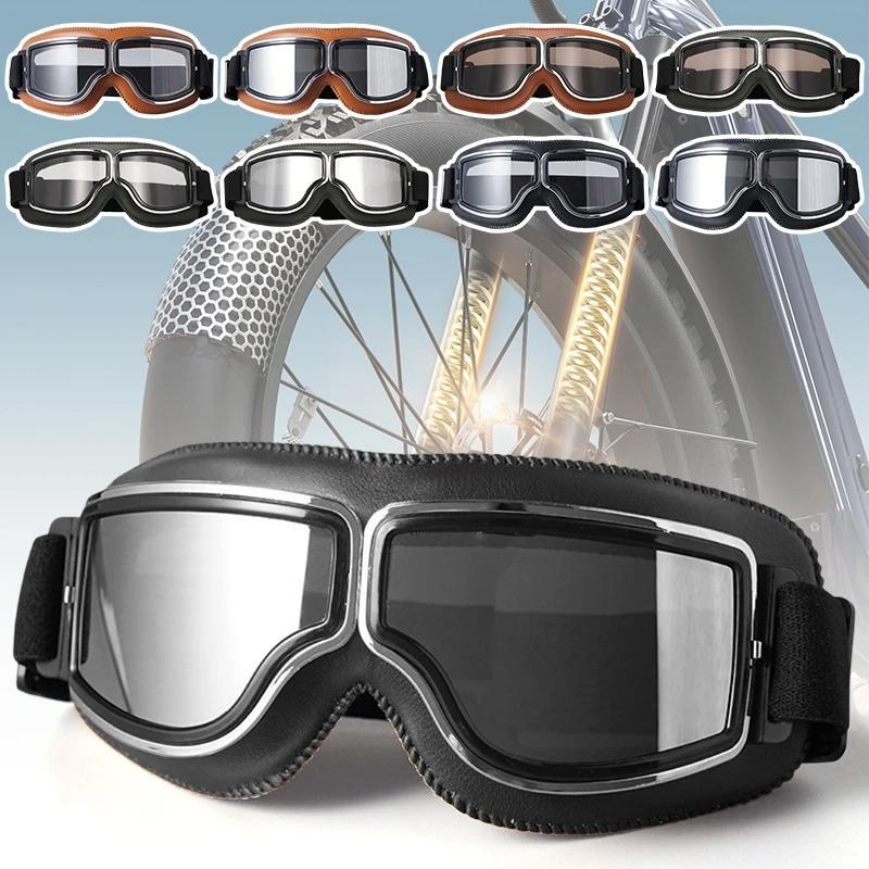 Retro Motorcycle Goggles for Helmet Windproof Dustproof Riding Glasses Women Men Protection Outdoor Cycling Eyeglasses