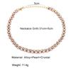 Böhmische Dame Perle mehrschichtige Blume Schleife Herz Halsband kurze ultrafeine Schlüsselbeinkette Halskette