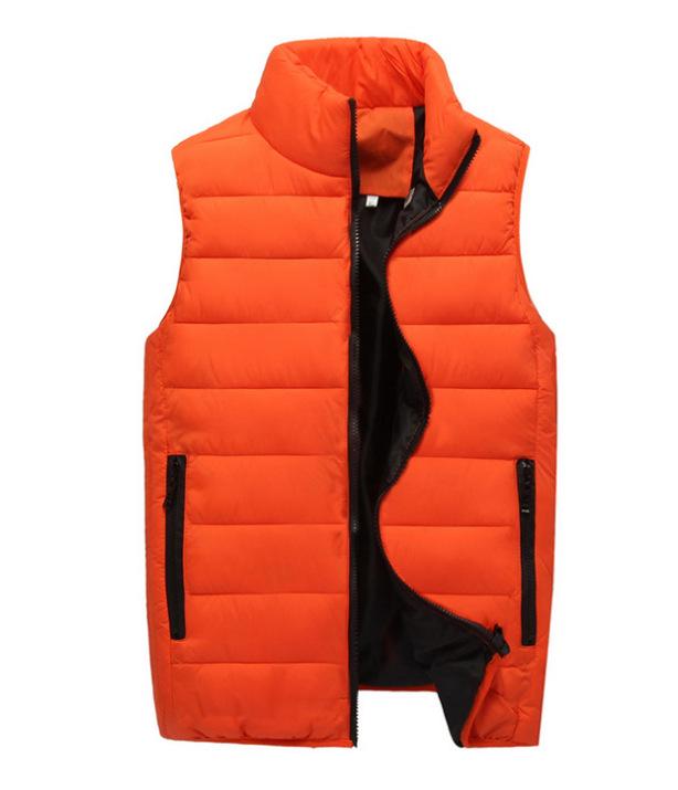 

Осенне-зимний хлопковый жилет с капюшоном - Теплый, воротник-стойка, вышивка логотипа M