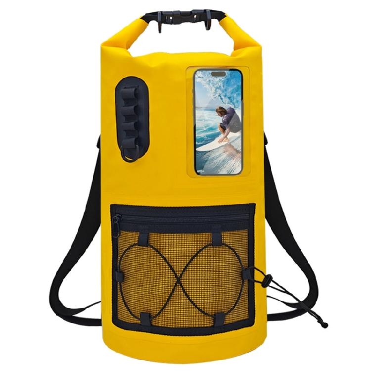Hiking Day Dry Bag Backpack with PVC Roll Top Closure, Waterproof Storage Design and Front Outer Pocket Access