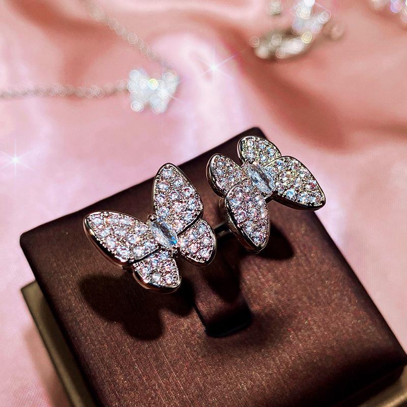 2021 Style, Butterfly Zircon Celebrity Three-piece Jewelry Set