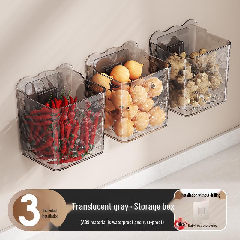 Wall-Mounted Kitchen Storage Basket for Spices & Gadgets
