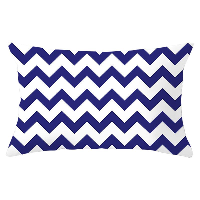 Home Geometric Peach Skin Waist Pillow Case Nordic Style Sofa Printed Pillow Case Office Lumbar Pillow