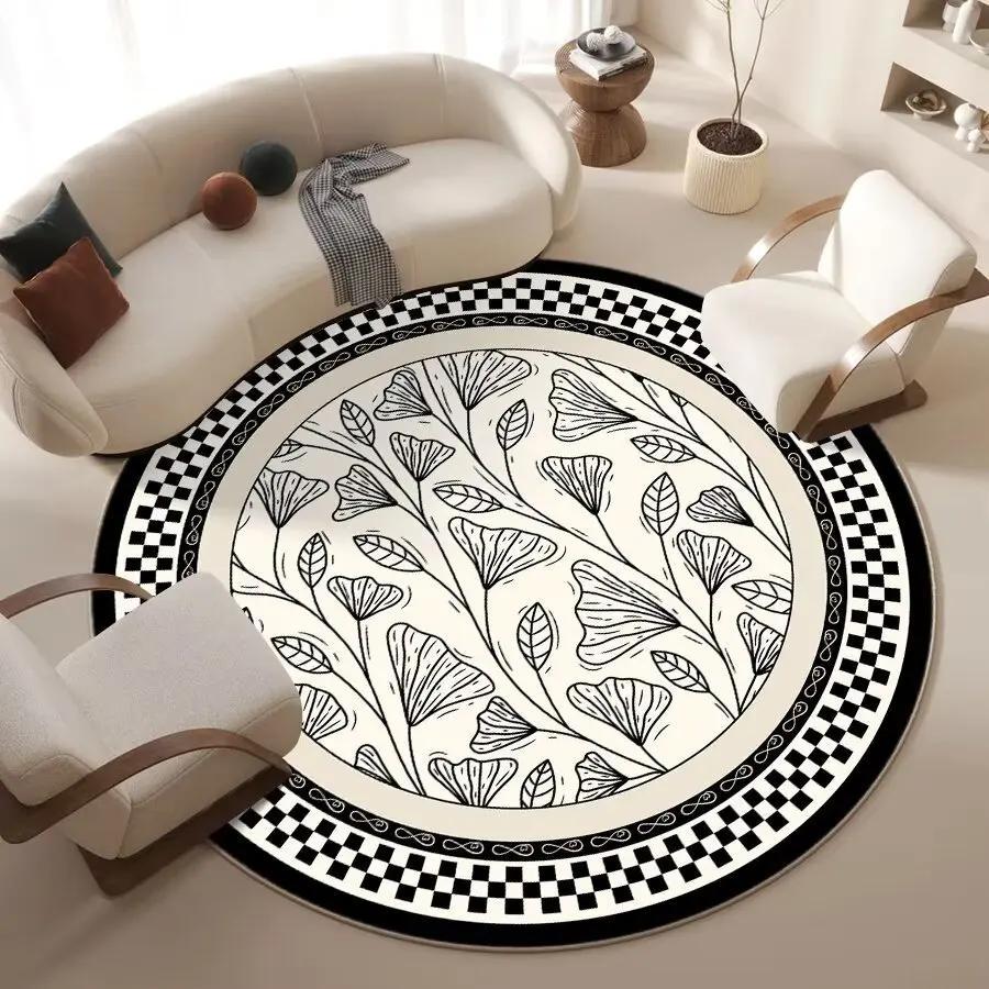 Nordic White Round Carpet Living Room Decoration Fluffy Soft Rugs for Bedroom Bedside Floor Mat Home Washable Non-slip Rug