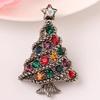 Christmas Tree Shape Sparkling Brooch Vintage Green Rhinestone Plants Party Casual Brooch Pin Gift Accessories For Women
