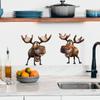 Cartoon Creative Reindeer Wall Stickers, Self-Adhesive Kitchen & Dining Room Decor