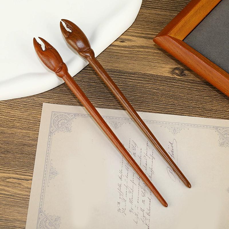 Chińskie sandałowe patyczki do włosów widelce styl retro ręcznie rzeźbione spinki do włosów kwiat zwierzę wzory styl pałeczek kobiety
