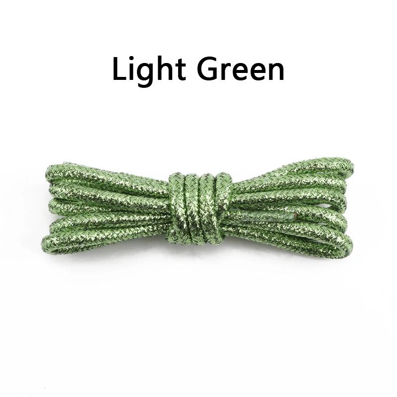 Round Glitter Shoelaces of Sneaker Trendy Bright White Colorful Lurex Shoelaces White Casual Sports Leather Running Shoes Laces