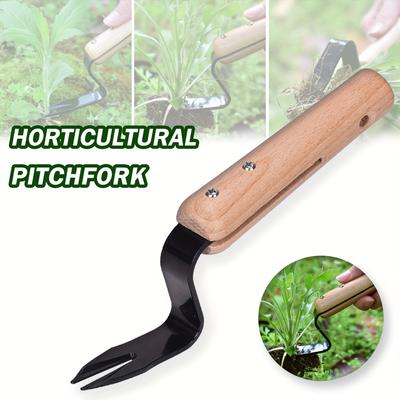 1 pz Strumento estirpatore manuale premium Forchetta in metallo resistente con manico in legno per una facile rimozione delle erbacce di tarassaco, Essenziale per il giardino, Tagliaerba diserbanti.