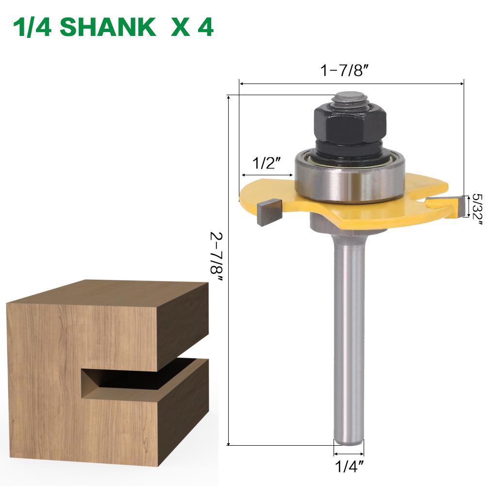 3-Tooth T-Slotting & Rabbeting Router Bit, 4mm Woodworking Cutter