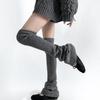 Slightly Flared High-top Sock Knit with An Atmosphere, Creamy White for Slimming, Versatile Leg Covers, Solid Color Over-the-knee Socks