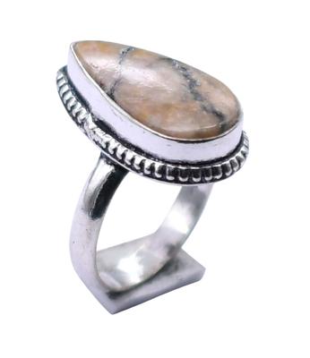 Jasper Gemstone Ethnic Handmade Ring Jewelry US Size-8.5 R 7036