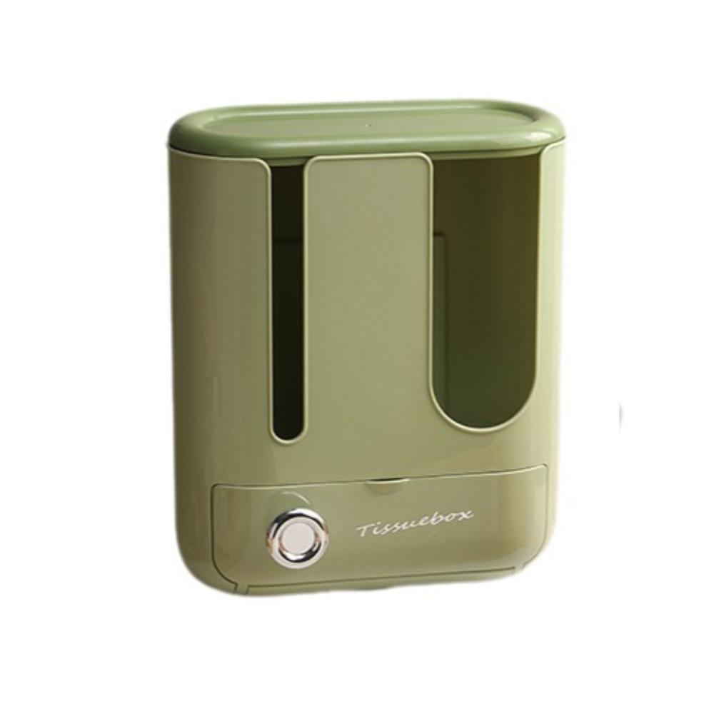 Space Saving Wall Mounted Tissue Box Plastic Garbage Bag Storage Rack Napkin Paper Case Office