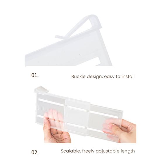 Refrigerator Partition Board Retractable Plastic Divider Classified Storage Splint Adjustable Kitchen Shelf Organizer