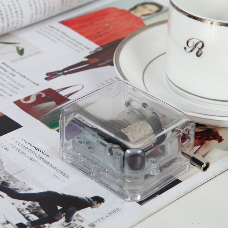 Hand-Cranked Acrylic Music Box, DIY Craft Toy, Student Creative Gift, Ornament.