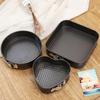 3 Pcs/Set Non Stick Removable Bottom Snap Baking Tray Cake Mold Three Piece Set Baking Mold Mini Tool