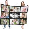 Custom Blankets Gifts for Mom Christmas from Daughter, Personalized Picture Blanket, Customized Blankets with Photos, Best Mom E