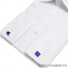 Code dress shirt A cool shirt for both business and casual wear Long sleeves Various sizes Regular 03 White jacquard stripe Wide collar 2002 Neck