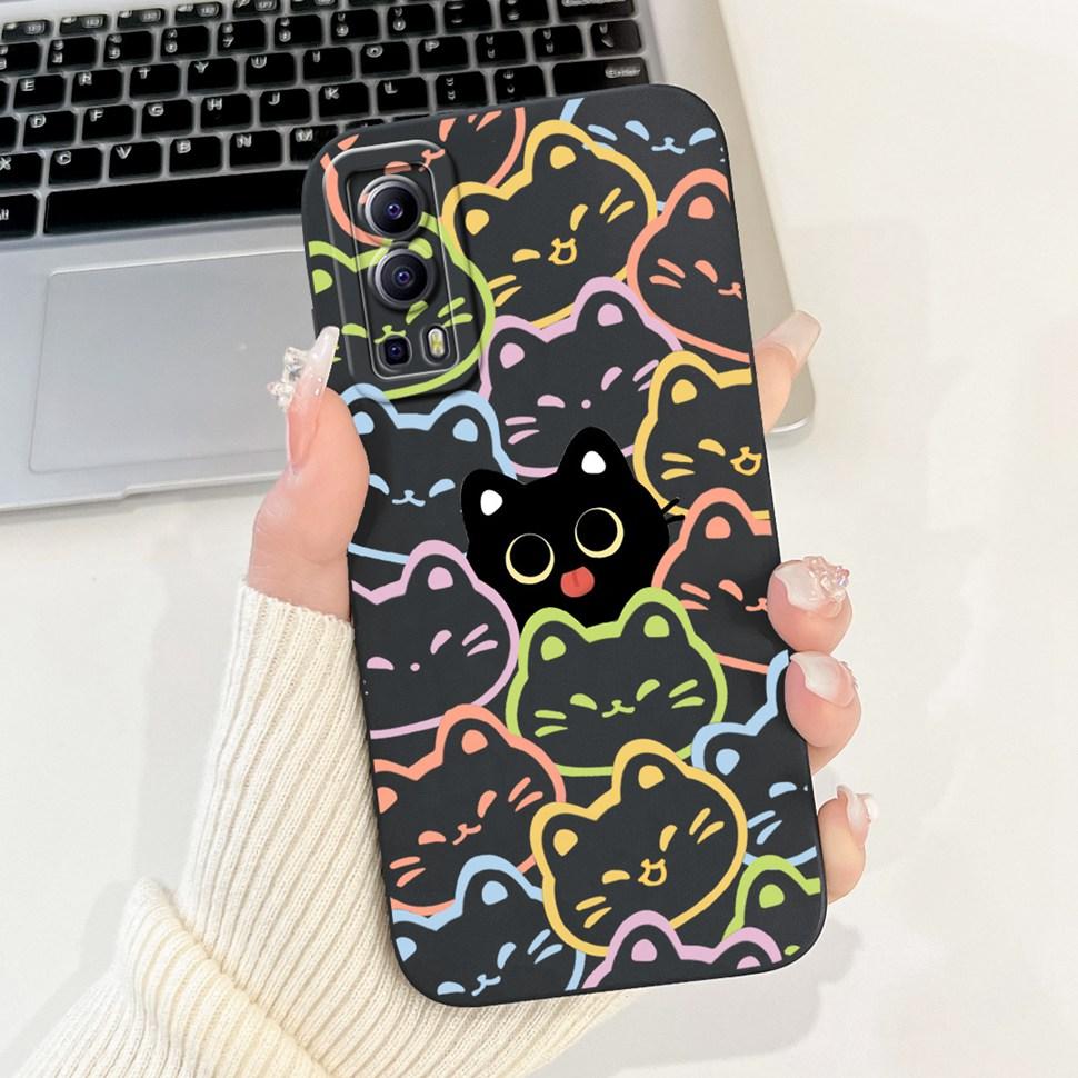 For Vivo Y72 5G Casing V2041 Colorful Flower Cartoon Cover Silicone Soft TPU Phone Case For Vivo Y 72 Y72  5G Coque Fundas Capas