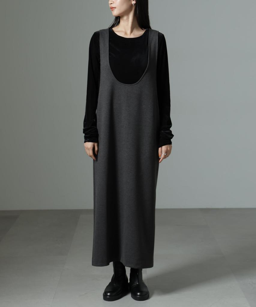 Nano Universe Crew Neck Jumper Size F Women's 2-Way Skirt, Gray, 020, 673-4219342