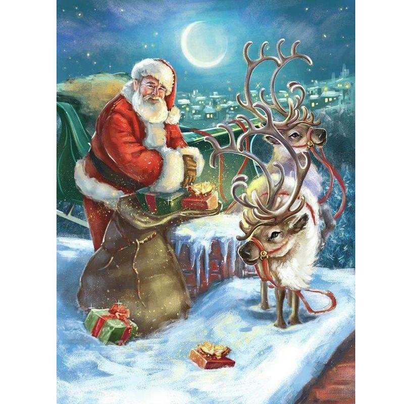 DIY Santa Claus 5D Diamond Painting Full Squrae Drill Cartoon Diamont Embroidery Cross Stitch Kits Gift Home Decor Wall Art