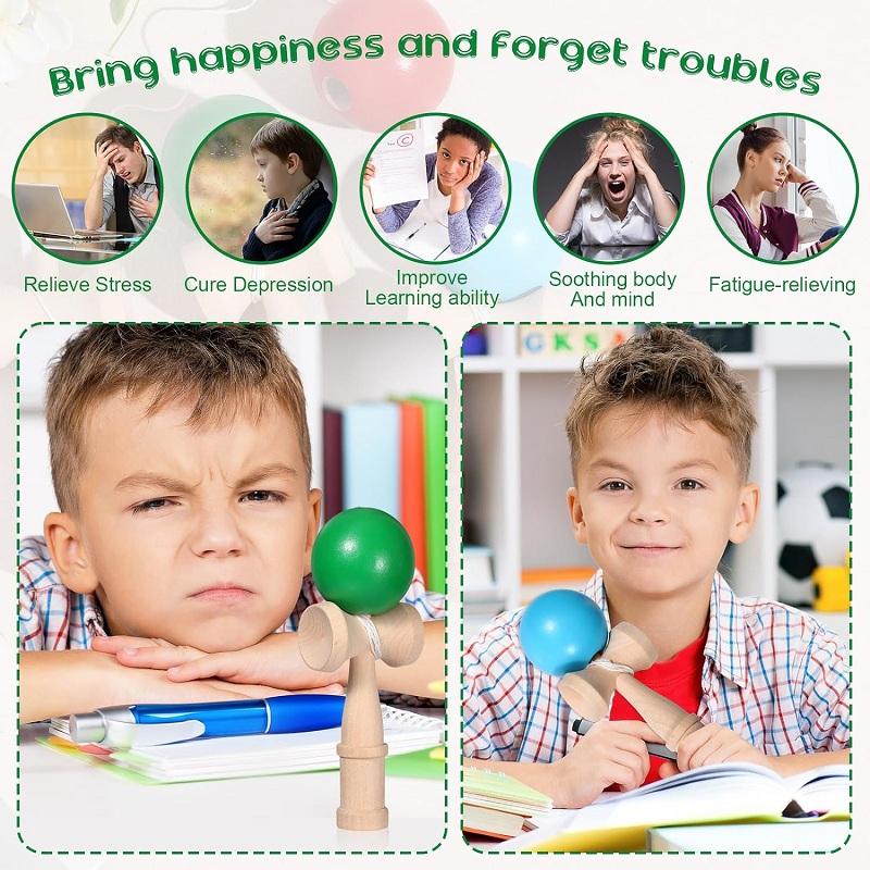 Wooden Toy Professional Skillful Juggling Ball Catch Ball in Cup Traditional Game Hand Eye Coordination Education  For Children