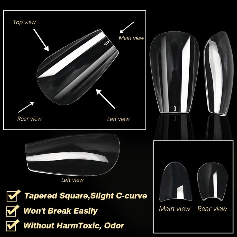 Clear Gel Nail Tips DIY Nail Extensions Transparent False Nails Art Decoration Long-Lasting Perfect for DIY Nail Art