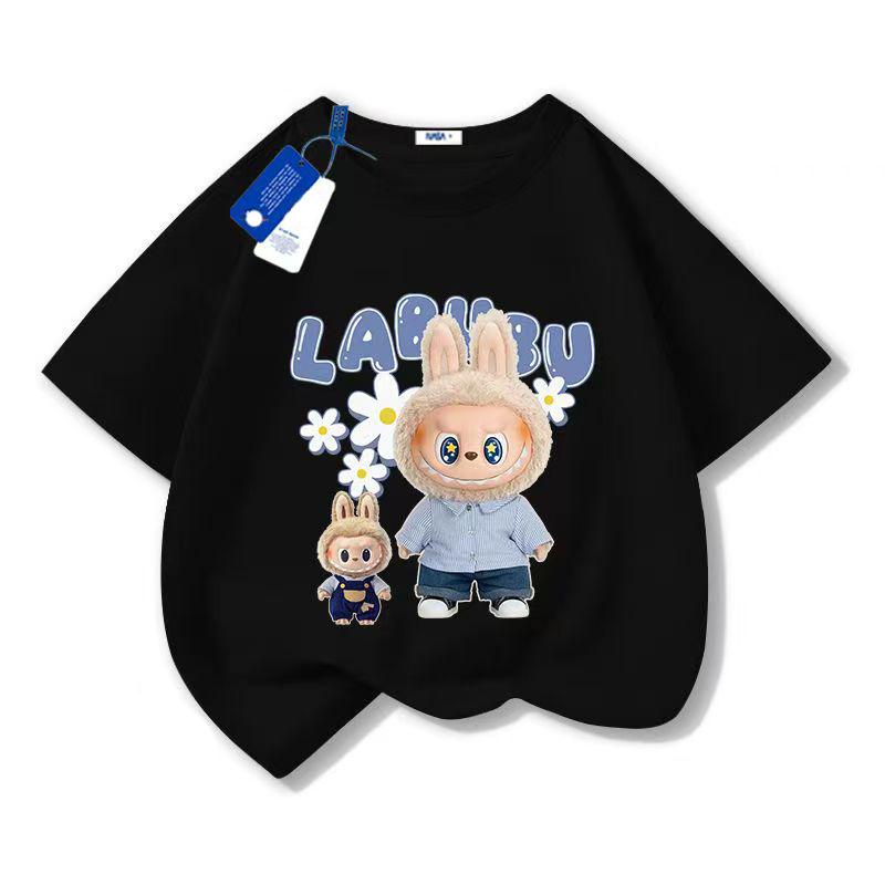 Girl Boy Short Sleeve Tee LABUBU Anime 3D Print Cartoon Anime Kids T-Shirt Summer T-Shirt Tops