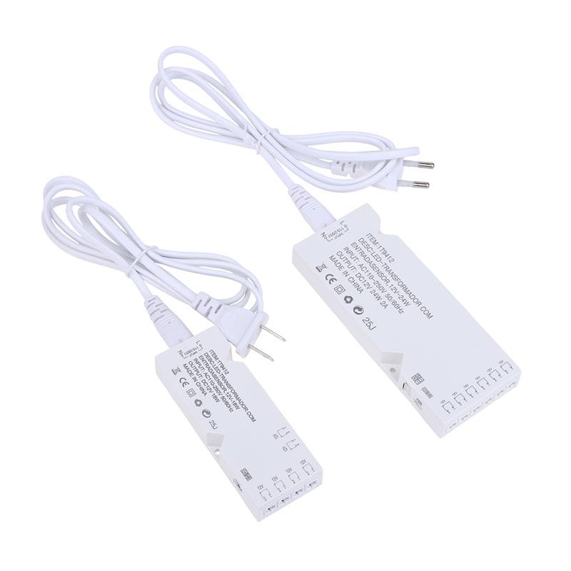 Eu Us Plug Led Lighting Transformer Dc12V 18/24/36W Power Adapter Dupont Port Led Strip Driver Diy Cabinet Closet Shelf Light