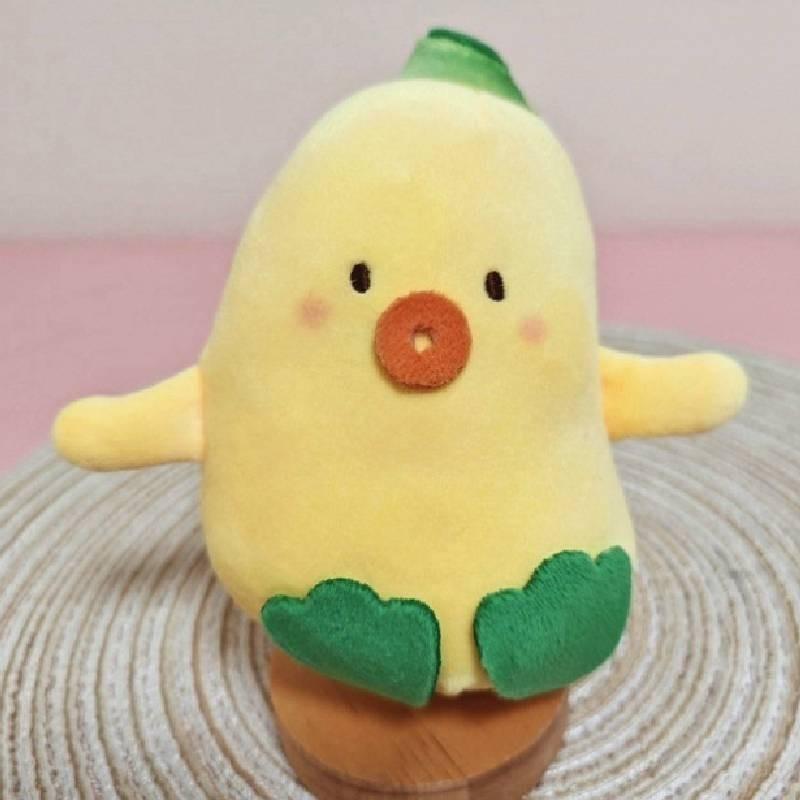 Очаровательный милый плюшевый брелок в виде банановой утки, мягкая коротковорсовая набивная кукла