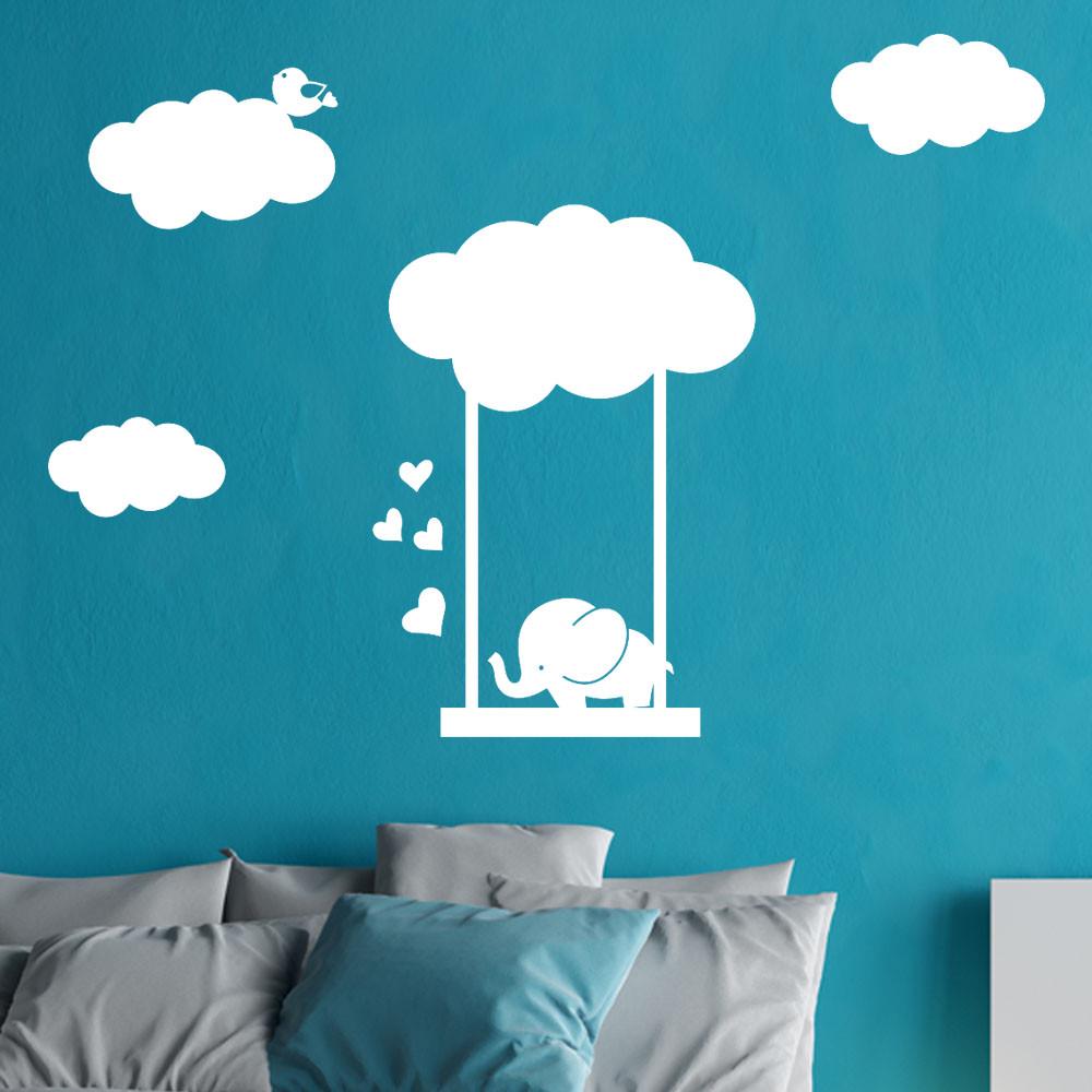 Buy Elephant Swinging Removable Art Vinyl Mural Home Room Decor Wall