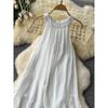 Seaside Holiday Dress Women's Pure Desire Atmosphere Halterneck Ruffles Chiffon Fairy Dress French Sleeveless Long Skirt