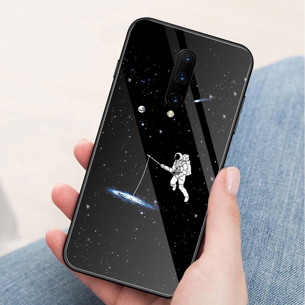 For Oneplus 7pro Case Glass Back Cover Spaceman Moon Oneplus Coque 6t Case for Oneplus 1+ 5 5T 6 Oneplus 6 6t 7 Pro