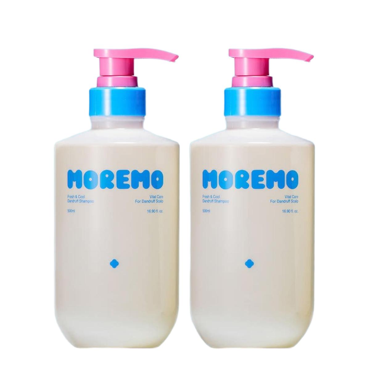 Moremo Fresh & Cool Dandruff Shampoo Scalp Care Double Set 500ml x 2pcs (Cooling & Root Strengthening)