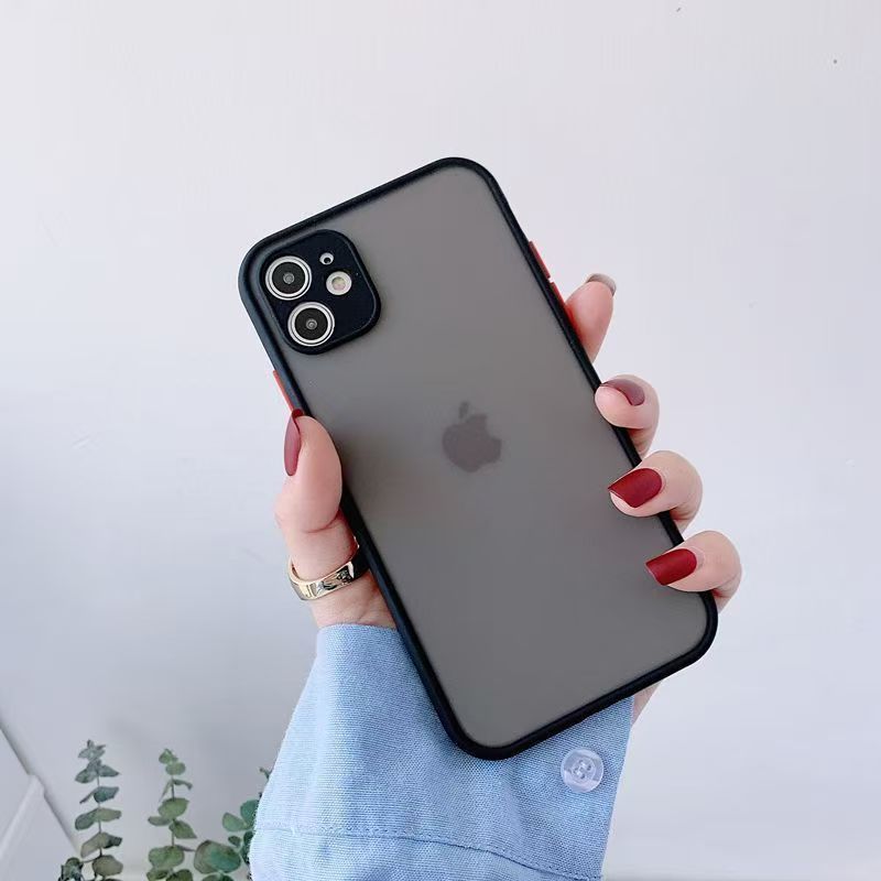 Armor Shockproof Transparent Matte Case For iPhone 11 12 13 Mini 14 15 16 Plus 17 Pro Max 17 Air Skin Feel Bumper Cover