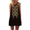 European Station European and American New Digital Printing Crew Neck Hot Sale Medium and Long Off-the-shoulder Dress