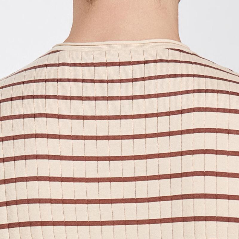 Men's Mulberry Silk & Lyocell Striped T-Shirt