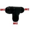 4AN 6AN 8AN 10AN 12AN Hose Tee Connector Fitting Male To Male Female Tee On Side Thread Fitting Adapter Junction Coupler Black